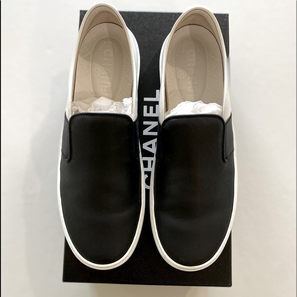 Chanel Lambskin Slip On Sneaker